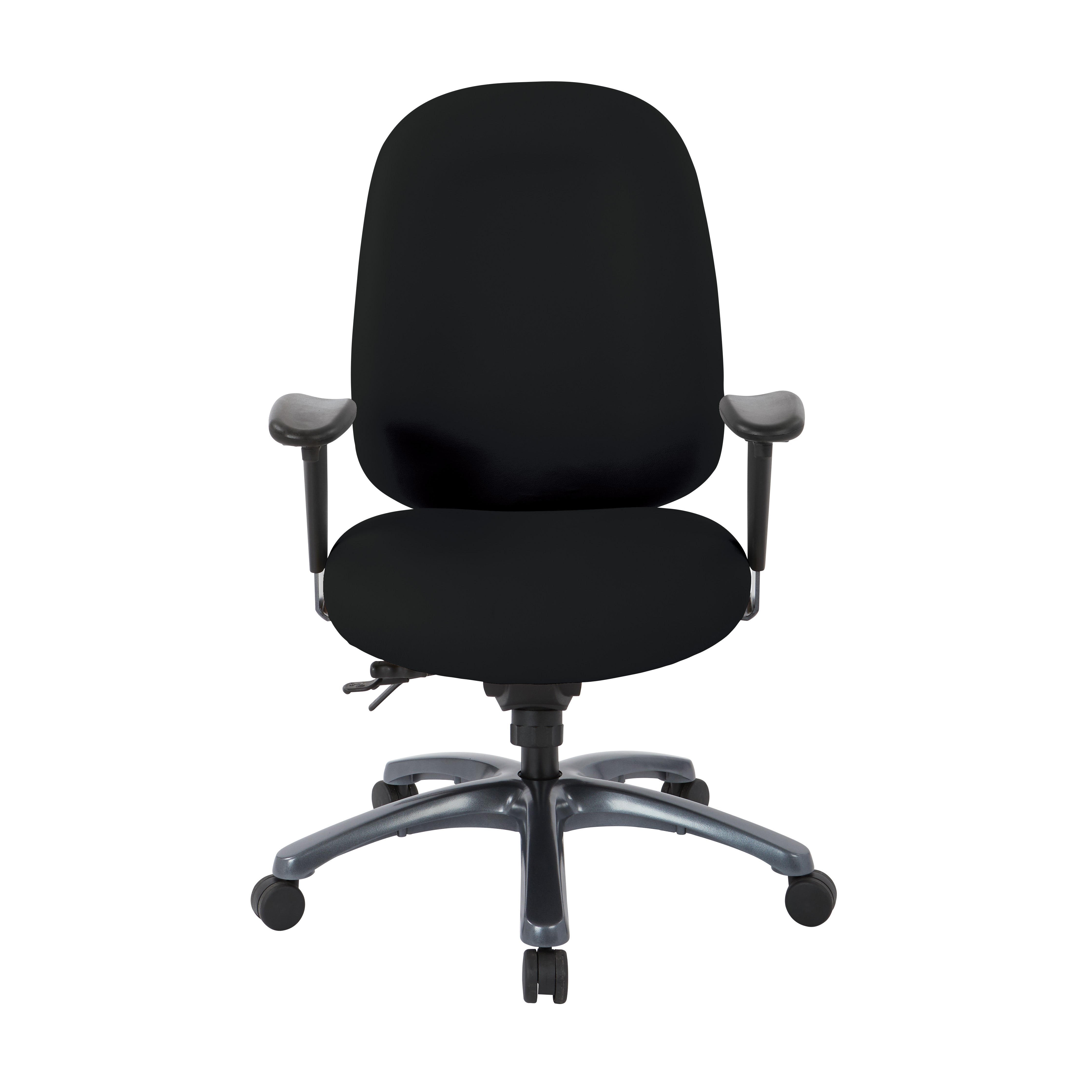 Multi-Function High Back Chair with Seat Slider and Titanium Finish Base